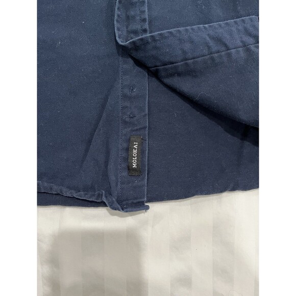 Molokai Surf Blue Hooded Long Sleeve Button Down Shirt Size XL Warm - Picture 2 of 8